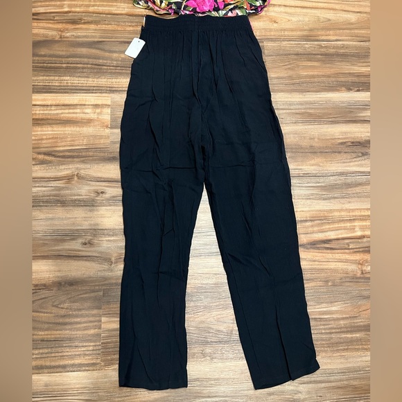 NWT Vintage Fritzi California Floral/Black Blouse (Size S)/Pants (Size M) Set - Picture 12 of 13